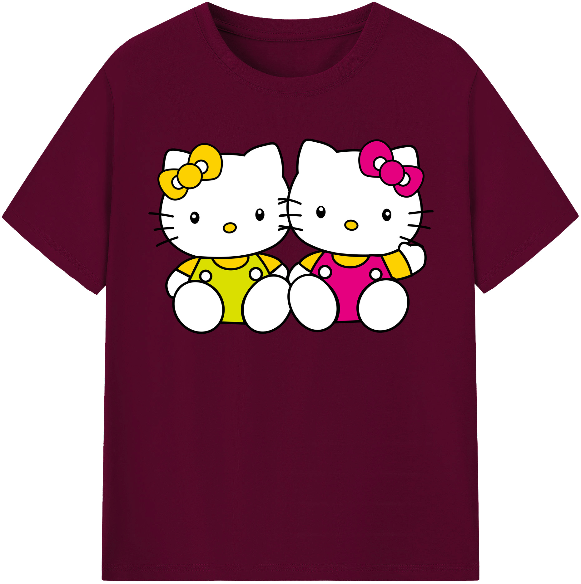 （画像用） Hello Kitty ハローキティ レディースカジュアルプリントTシャツ（綿100％）